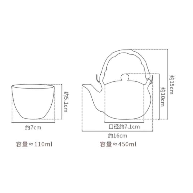 Antique Porcelain Hand-painted Red Flower Japanese Teapot Set With Rattan Woven Bamboo Handle Antique Porcelain Hand-painted Red Flower Japanese Teapot Set With Rattan Woven Bamboo Handle