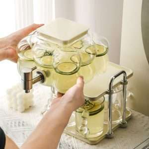 Eggshell Type 0.7 Gallon Mason Glass Sun Tea Jar Set with Stand and Spigot