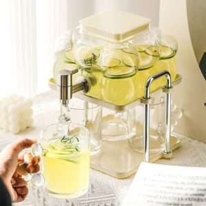 Eggshell Type 0.7 Gallon Mason Glass Sun Tea Jar Set with Stand and Spigot