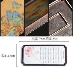 Japanese Natural Landscape Painting Ceramic Gongfu Tea Tray And Tea Board