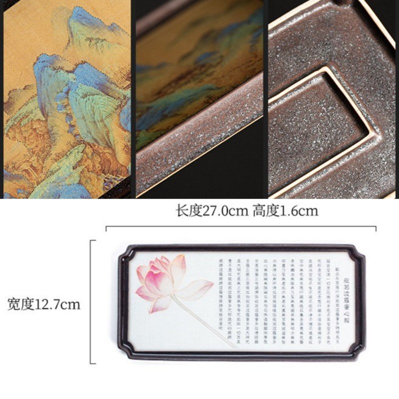 Japanese Natural Landscape Painting Ceramic Gongfu Tea Tray And Tea Board Japanese Natural Landscape Painting Ceramic Gongfu Tea Tray And Tea Board