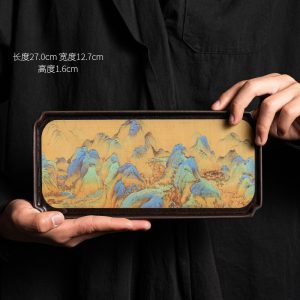 Japanese Natural Landscape Painting Ceramic Gongfu Tea Tray And Tea Board