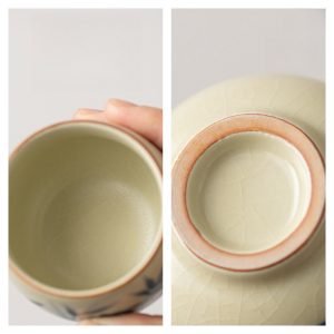 14.2 Fl Oz/420 Ml Forbidden City Traditional Enamel Chinese Ceramic Cups For Tea With Ceramic Infuser And Lid