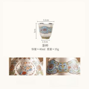 8.1 Fl Oz/240 Ml Blue And White Porcelain Antique Chinese Ceramic Tea Cups