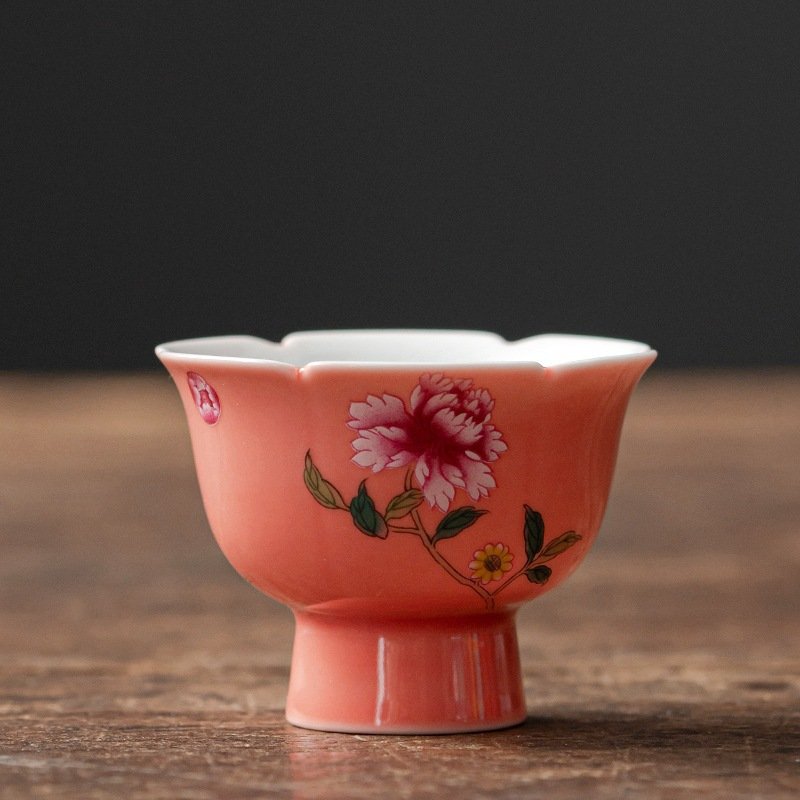 1.5 Fl Oz/45 Ml Luxurious Colorful Flower Porcelain Chinese Small Tea Cups 1.5 Fl Oz/45 Ml Luxurious Colorful Flower Porcelain Chinese Small Tea Cups