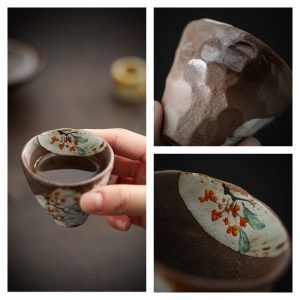 4.1 Fl Oz/120 Ml Japanese Style Wooden Tea Mugs Vintage