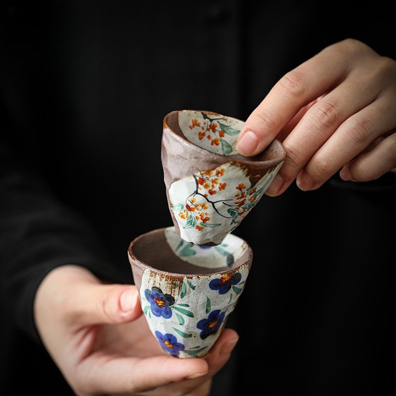 4.1 Fl Oz/120 Ml Japanese Style Wooden Tea Mugs Vintage 4.1 Fl Oz/120 Ml Japanese Style Wooden Tea Mugs Vintage