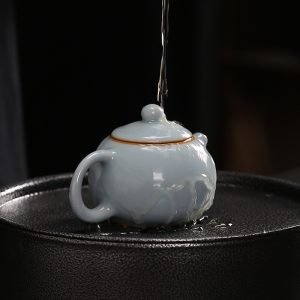 3.4 Fl Oz/100 Ml Antique Hand-painted Flower Porcelain Miniature And Mini Teapot