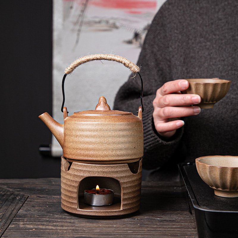 6.8 Fl Oz Antique Teal Ceramic Teapot With Candle Warmer 6.8 Fl Oz Antique Teal Ceramic Teapot With Candle Warmer