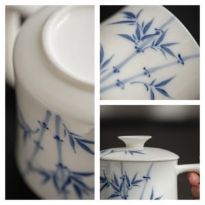 2 Fl Oz/60 Ml Small Silver Gilded Inner Dragon Pattern Chinese Bone China Tea Cup