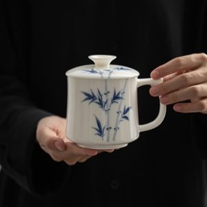 2 Fl Oz/60 Ml Small Silver Gilded Inner Dragon Pattern Chinese Bone China Tea Cup