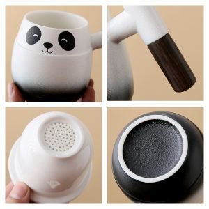 11.8 Fl Oz/350 Ml Blue And White Porcelain Vintage Chinese Tea Mug With Lid And Ceramic Infuser