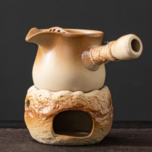 10.1 Fl Oz Pumpkin-shaped Porcelain Teapot And Candle Ceramic Warmer
