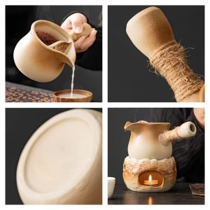 10.1 Fl Oz Pumpkin-shaped Porcelain Teapot And Candle Ceramic Warmer