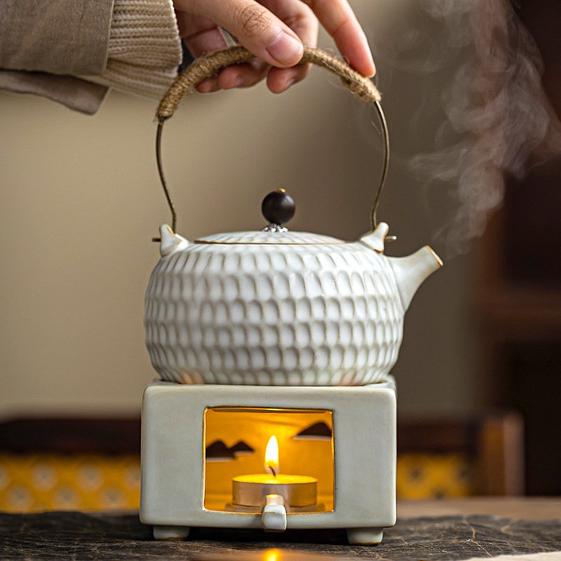 6.8 Fl Oz Antique Teal Ceramic Teapot With Candle Warmer 6.8 Fl Oz Antique Teal Ceramic Teapot With Candle Warmer