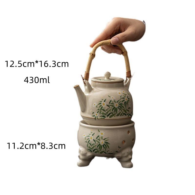 11.8 Fl Oz Black High Mountain Rough Pottery Teapot And Warmer 11.8 Fl Oz Black High Mountain Rough Pottery Teapot And Warmer