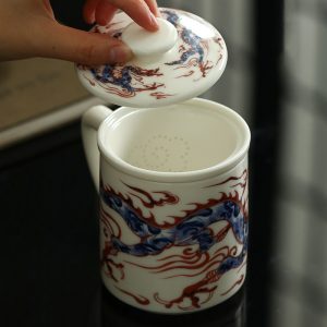 8.1 Fl Oz/240 Ml Blue And White Porcelain Antique Chinese Ceramic Tea Cups