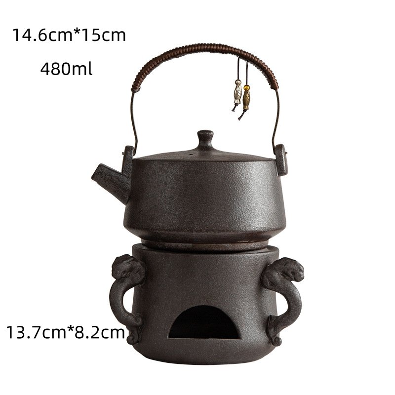 16.9 Fl Oz Chinese Antique Foo Dog Teapot With Candle Warmer 16.9 Fl Oz Chinese Antique Foo Dog Teapot With Candle Warmer