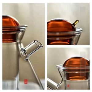 15.2 Fl Oz Wooden Handle Heat Resistant Glass Teapot With Removable Infuser