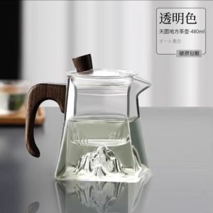 16.2 Fl Oz Small Iceberg Heat Resistant Glass Tea Infuser Kettle Teapot For Sale