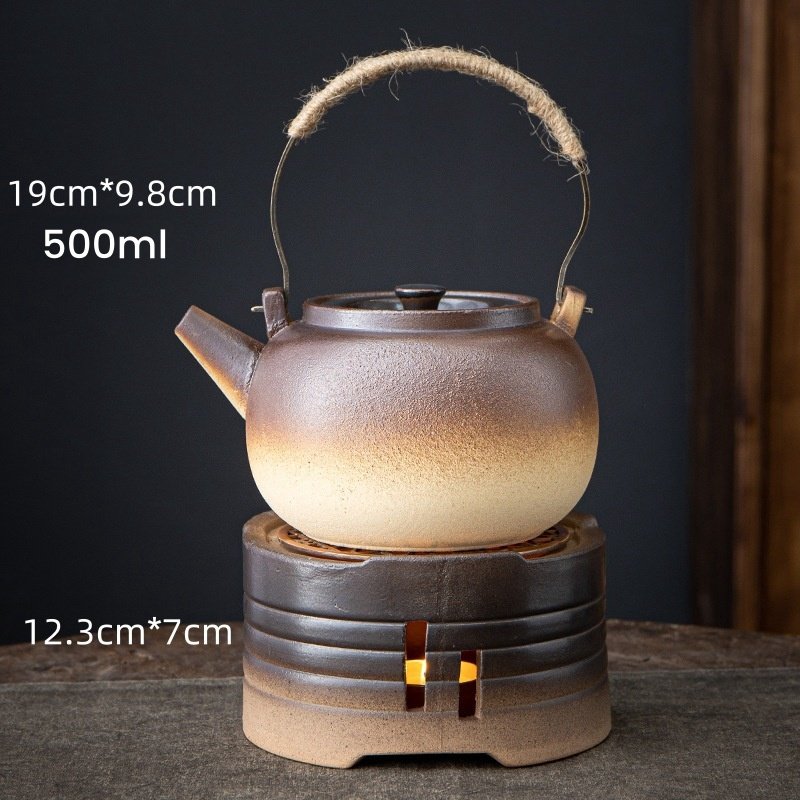 11.8 Fl Oz Black High Mountain Rough Pottery Teapot And Warmer 11.8 Fl Oz Black High Mountain Rough Pottery Teapot And Warmer