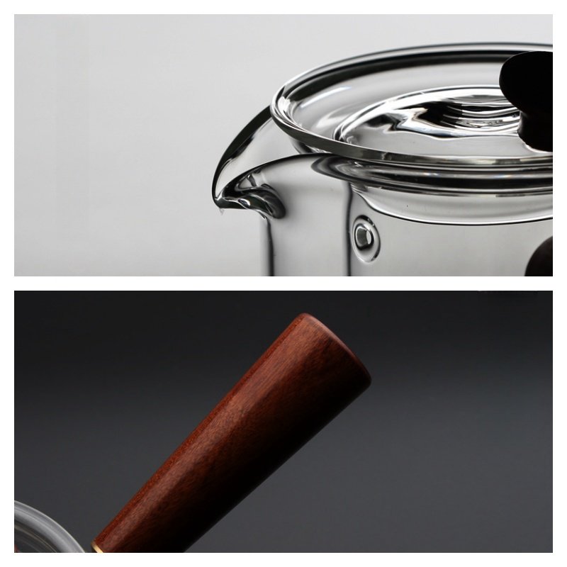 16.9 Fl Oz Small Modern Flip-able Glass Infuser Teapot With Side-handle 16.9 Fl Oz Small Modern Flip-able Glass Infuser Teapot With Side-handle