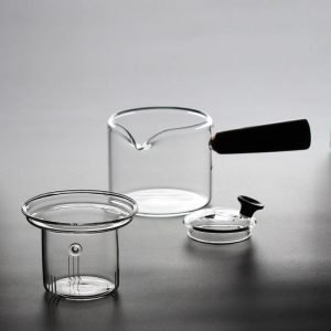 16.9 Fl Oz Small Modern Flip-able Glass Infuser Teapot With Side-handle