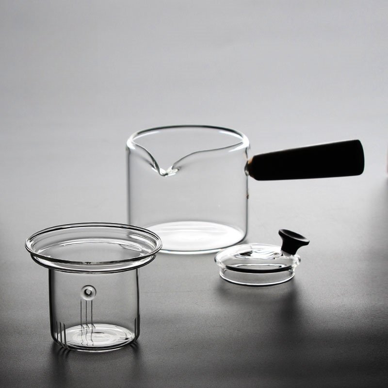 16.9 Fl Oz Small Modern Flip-able Glass Infuser Teapot With Side-handle 16.9 Fl Oz Small Modern Flip-able Glass Infuser Teapot With Side-handle