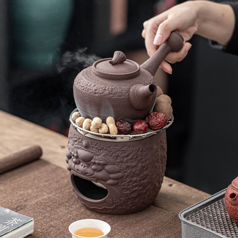 16.9 Fl Oz Chinese Antique Foo Dog Teapot With Candle Warmer 16.9 Fl Oz Chinese Antique Foo Dog Teapot With Candle Warmer