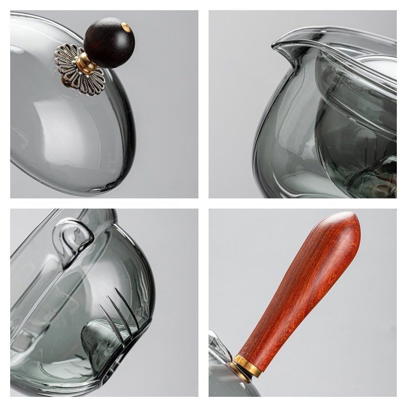 16.9 Fl Oz Small Modern Flip-able Glass Infuser Teapot With Side-handle 16.9 Fl Oz Small Modern Flip-able Glass Infuser Teapot With Side-handle