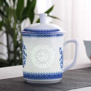 2 Fl Oz/60 Ml Small Silver Gilded Inner Dragon Pattern Chinese Bone China Tea Cup
