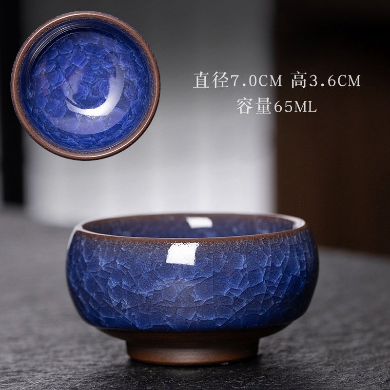 4.7 Fl Oz/140 Ml Crystal Blue Hare’s Fur Style Jian Zhan Ware Tea Cup 4.7 Fl Oz/140 Ml Crystal Blue Hare’s Fur Style Jian Zhan Ware Tea Cup