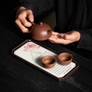 Japanese Natural Landscape Painting Ceramic Gongfu Tea Tray And Tea Board