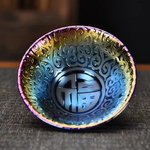 4.4 Fl Oz/130 Ml Cloisonné Fur Style Plum Jian Zhan Ware Teacups