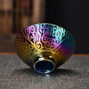4.4 Fl Oz/130 Ml Cloisonné Fur Style Plum Jian Zhan Ware Teacups