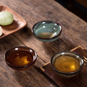 4.4 Fl Oz/130 Ml Cloisonné Fur Style Plum Jian Zhan Ware Teacups