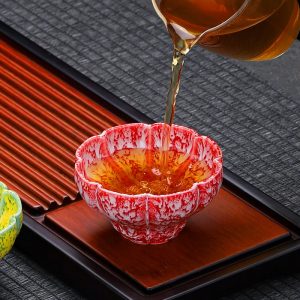 4.4 Fl Oz/130 Ml Cloisonné Fur Style Plum Jian Zhan Ware Teacups