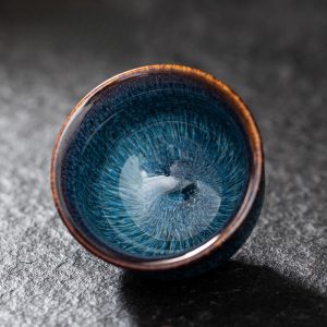 4.4 Fl Oz/130 Ml Cloisonné Fur Style Plum Jian Zhan Ware Teacups