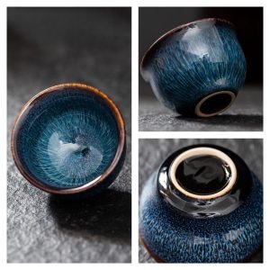 4.4 Fl Oz/130 Ml Cloisonné Fur Style Plum Jian Zhan Ware Teacups