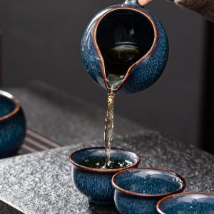 4.4 Fl Oz/130 Ml Cloisonné Fur Style Plum Jian Zhan Ware Teacups