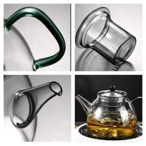16.2 Fl Oz Small Iceberg Heat Resistant Glass Tea Infuser Kettle Teapot For Sale