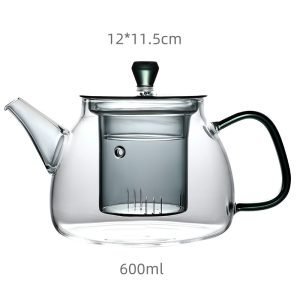 16.2 Fl Oz Small Iceberg Heat Resistant Glass Tea Infuser Kettle Teapot For Sale