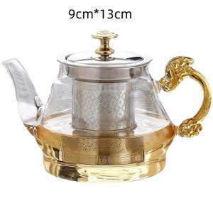 12.8 Fl Oz Pink Small Glass Teapot And Cups With Infuser For Blooming Tea