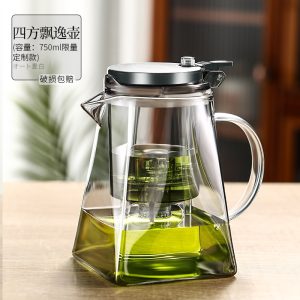 16.2 Fl Oz Small Iceberg Heat Resistant Glass Tea Infuser Kettle Teapot For Sale