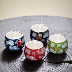 6.8 Fl Oz/200 Ml Blue And White Handmade Vintage Japanese Ceramic Tea Cups And Mugs
