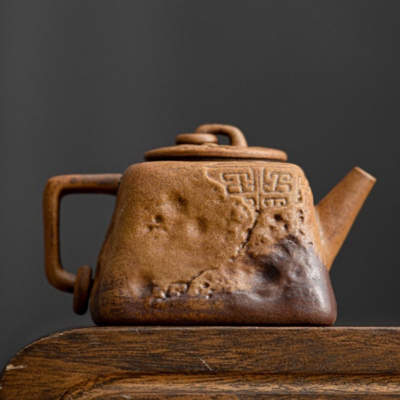 3.4 Fl Oz-6.1 Fl Oz Handmade Vintage Pottery Chinese Square Teapots 3.4 Fl Oz-6.1 Fl Oz Handmade Vintage Pottery Chinese Square Teapots