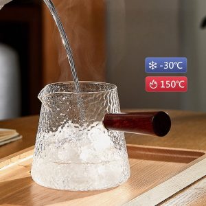 60.9 Fl Oz Large Capacity Amber Borosilicate Vintage Glass Teapot For Sale