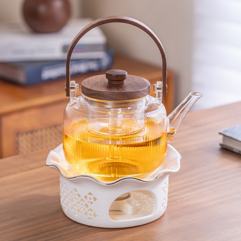 10.1 Fl Oz Pumpkin-shaped Porcelain Teapot And Candle Ceramic Warmer 10.1 Fl Oz Pumpkin-shaped Porcelain Teapot And Candle Ceramic Warmer