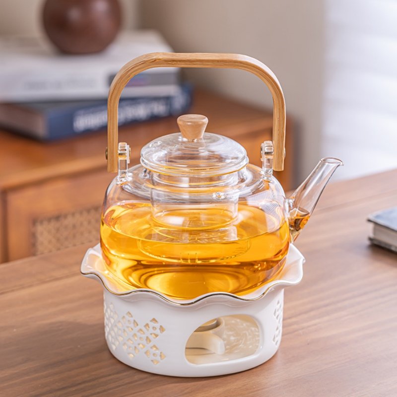 10.1 Fl Oz Pumpkin-shaped Porcelain Teapot And Candle Ceramic Warmer 10.1 Fl Oz Pumpkin-shaped Porcelain Teapot And Candle Ceramic Warmer