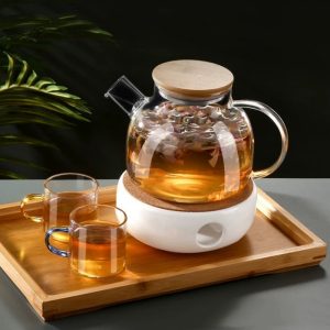 10.1 Fl Oz Pumpkin-shaped Porcelain Teapot And Candle Ceramic Warmer